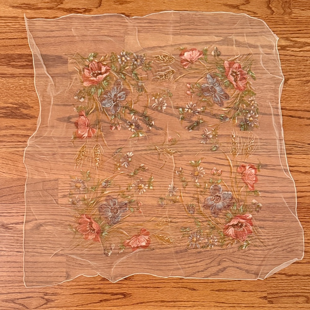 Floral Translucent square scarf